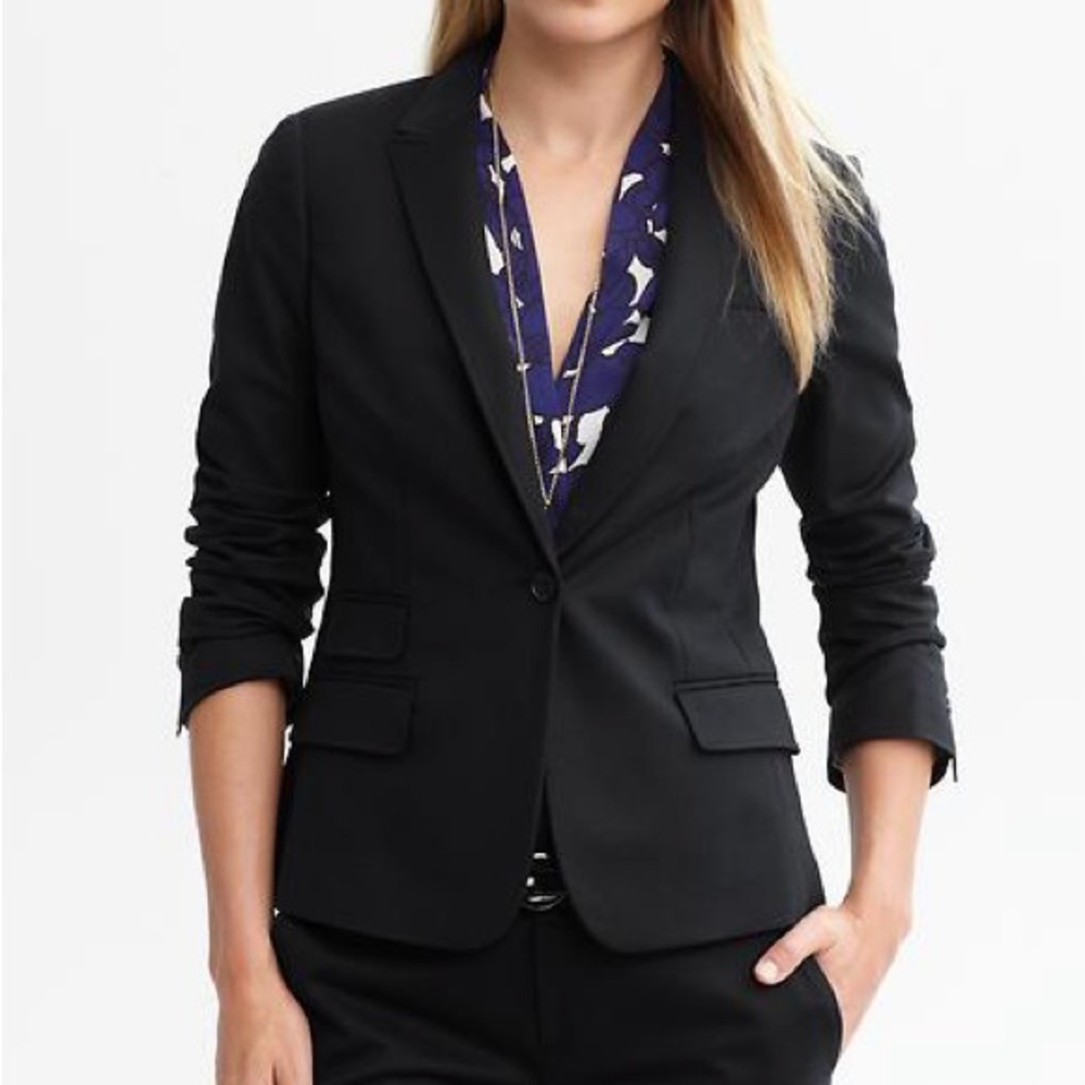 Banana Republic Women’s Sleek Suit Blazer 8 Black